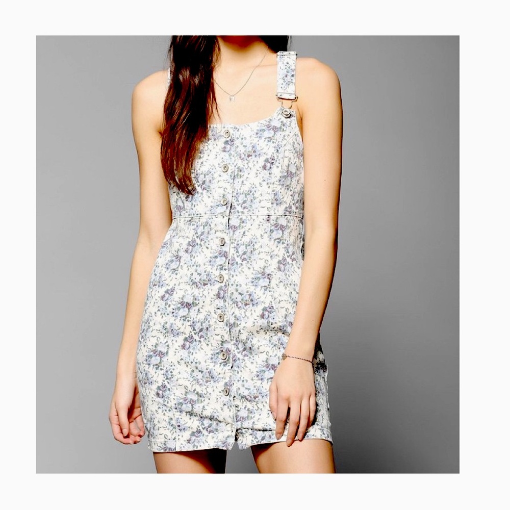 Urban Outfitters Denim Button Front Overall Dress